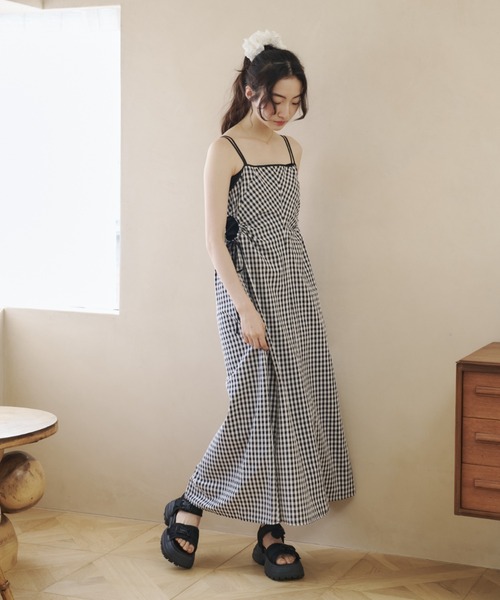 REMOON（リムーン）の「ギャザーキャミワンピース（ワンピース・レディース・チェック/ナチュラル・FREE）」の18枚目の写真