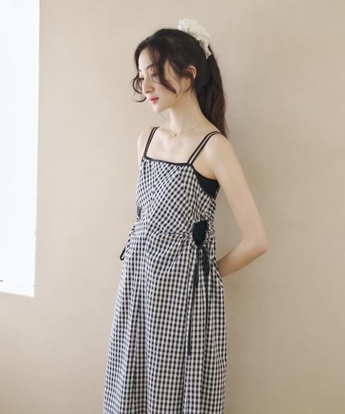 REMOON（リムーン）の「ギャザーキャミワンピース（ワンピース・レディース・チェック/ナチュラル・FREE）」の19枚目の写真