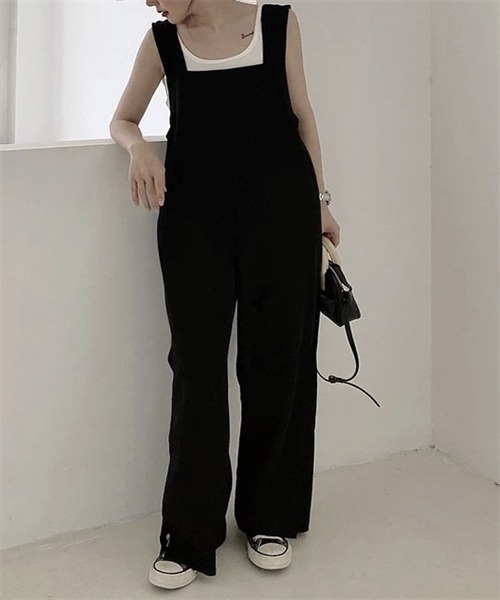 FREE STYLISTS(フリー スタイリスト)の「ゆったりサイズ オールインワン(つなぎ/オールインワン・レディース・ブラック/カーキ・FREE)」の4枚目の写真