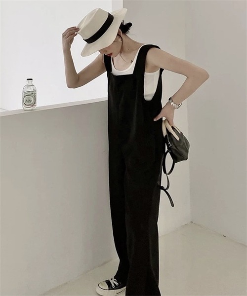 FREE STYLISTS(フリー スタイリスト)の「ゆったりサイズ オールインワン(つなぎ/オールインワン・レディース・ブラック/カーキ・FREE)」の11枚目の写真