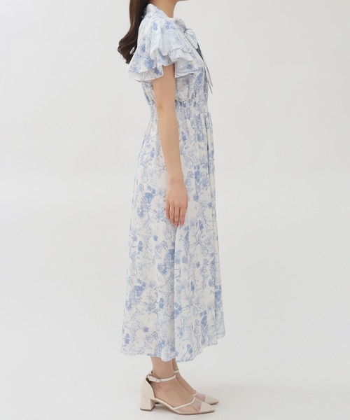 ASTORIA ODIER（アストリアオディール）の「花柄リボンタイワンピース（ワンピース・レディース・ブルー/ライトグレー・SMALL/MEDIUM）」の15枚目の写真