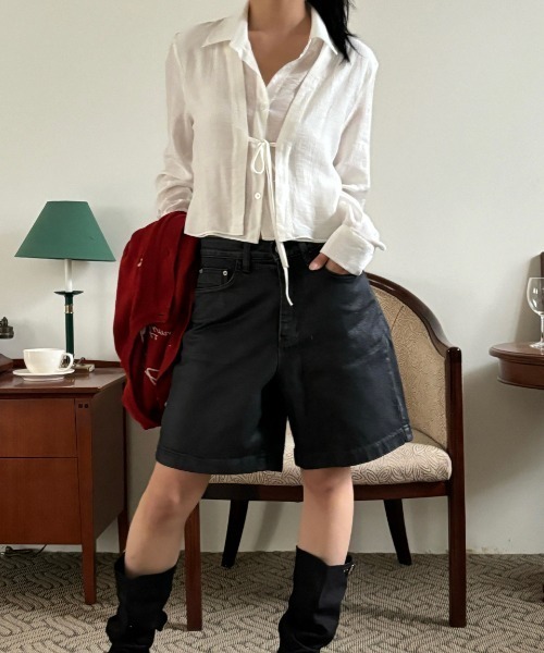 Vipoa(ヴィポア)の「front design shirt(シャツ/ブラウス・レディース・ホワイト/ブラック・FREE)」の14枚目の写真