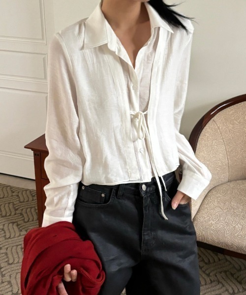 Vipoa(ヴィポア)の「front design shirt(シャツ/ブラウス・レディース・ホワイト/ブラック・FREE)」の17枚目の写真