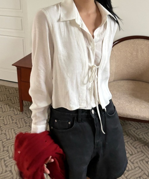 Vipoa(ヴィポア)の「front design shirt(シャツ/ブラウス・レディース・ホワイト/ブラック・FREE)」の18枚目の写真