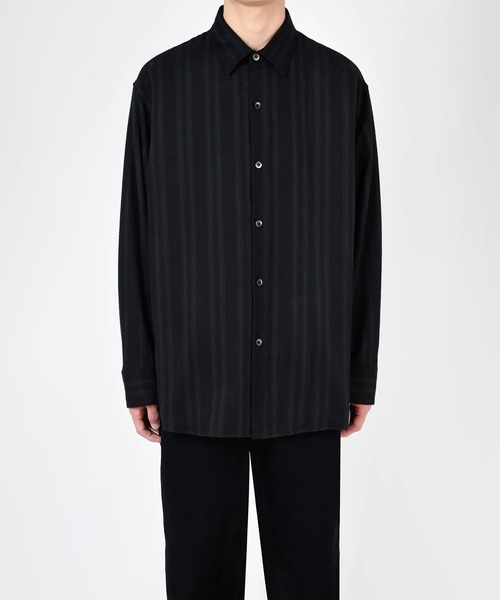 LAD MUSICIAN(ラッドミュージシャン)の「COTTON FLANNEL STRIPE BIG SHIRT(シャツ/ブラウス・メンズ・ブラック・44/42/46)」の2枚目の写真