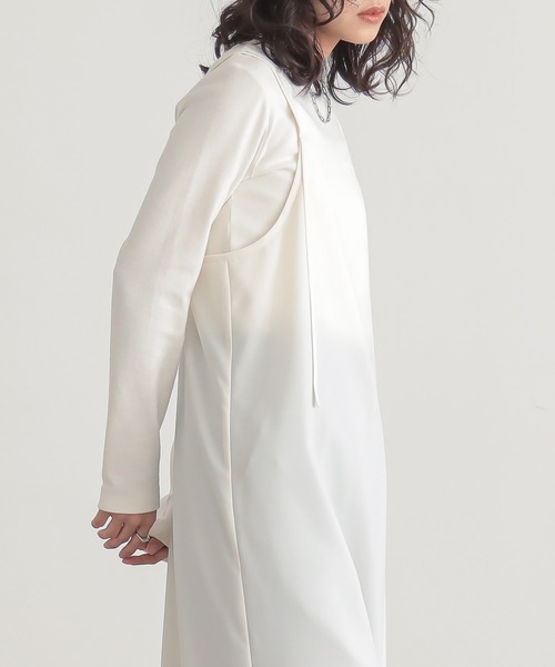 for/c(フォーシー)の「撥水レイヤードキャミワンピース【サスティナブル】(ワンピース・レディース・チャコールグレー/ホワイト・PM/M/L/TM)」の12枚目の写真
