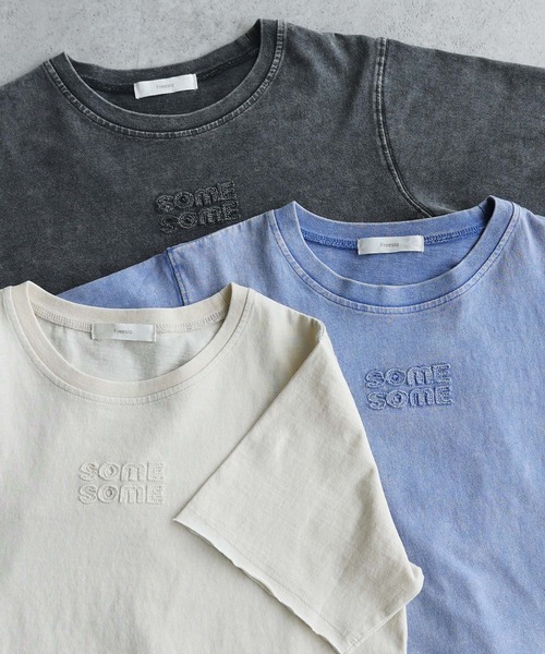 Freesia by andme(フリージアバイアンドミー)の「ヴィンテージ加工ロゴミニTシャツ(Tシャツ/カットソー・レディース・キナリ/ブルー/グレー・M)」の8枚目の写真
