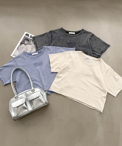 Freesia by andme(フリージアバイアンドミー)の「ヴィンテージ加工ロゴミニTシャツ(Tシャツ/カットソー・レディース・キナリ/ブルー/グレー・M)」の22枚目の写真