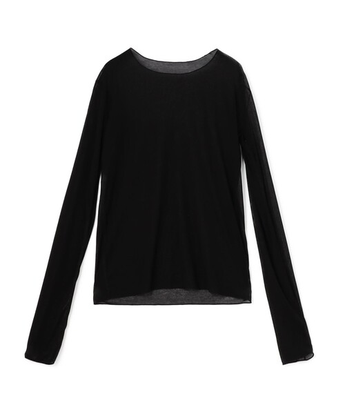 EDITION（エディション）の「シアーフライス ロングスリーブトップス（Tシャツ/カットソー・レディース・ホワイト/ブラック・FREE）」の2枚目の写真