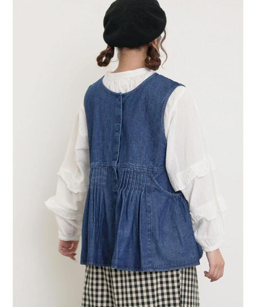 Samansa Mos2(サマンサ モスモス)の「袖フリルスタンドネックブラウス(シャツ/ブラウス・レディース・キナリ/オフホワイト/ブラック・F)」の7枚目の写真