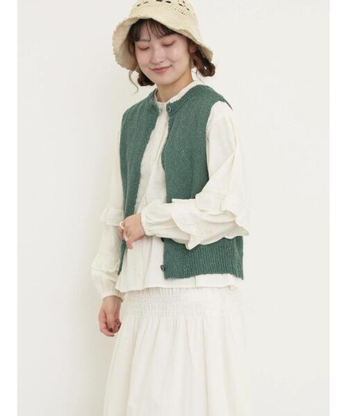 Samansa Mos2(サマンサ モスモス)の「袖フリルスタンドネックブラウス(シャツ/ブラウス・レディース・キナリ/オフホワイト/ブラック・F)」の19枚目の写真