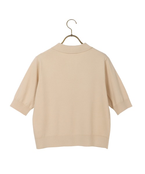AOYAMA(アオヤマ)の「【接触冷感・UVカット】自宅で洗える!きれいめニットポロ/ベージュ/半袖|通勤&オフィス&入卒&セレモニー&オケージョン|(Tシャツ/カットソー・レディース・ライトベージュ・S/M/L/LL)」の12枚目の写真