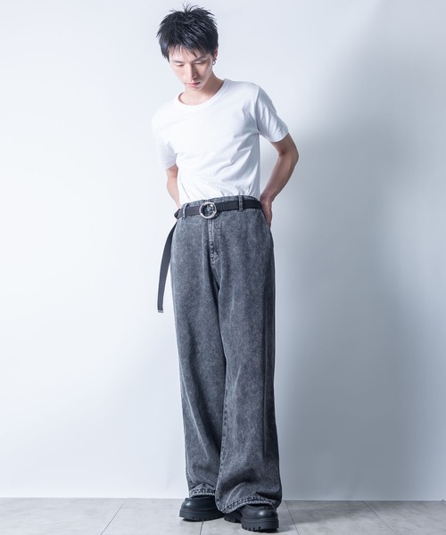 セール】wide curved denim pants/ワイド カーブ デニムパンツ