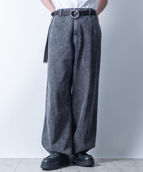 セール】wide curved denim pants/ワイド カーブ デニムパンツ