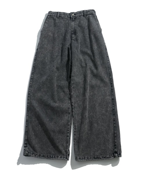 セール】wide curved denim pants/ワイド カーブ デニムパンツ（デニム