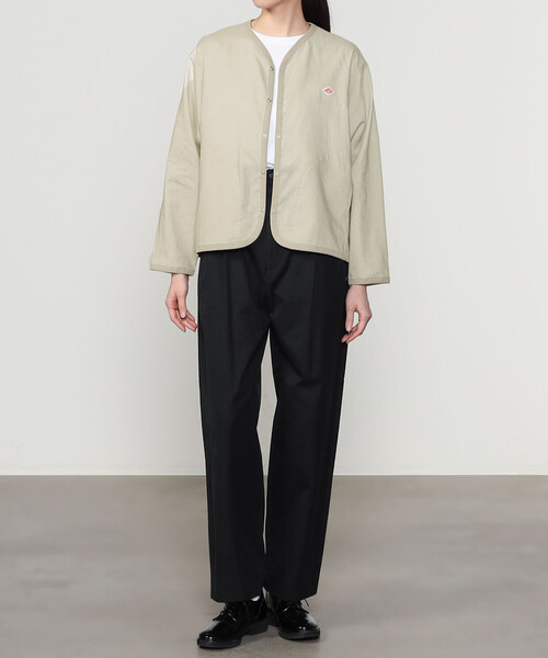 【希少XL相当/極美品】DANTON　シャツカーディガン 薄手 ベージュ 42 希少XL相当/極美品】DANTON シャツカーディガン 薄手 ベージュ