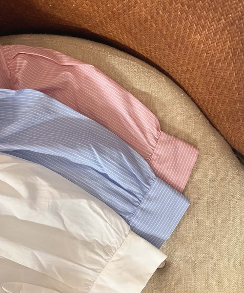 AS KNOW AS plus（アズノゥアズプラス）の「●アニマル刺繍 5分袖パフスリーブブラウス（ネコ、クマ）（シャツ/ブラウス・レディース・サックスブルー系/オフホワイト/ピンク系・FREE）」の20枚目の写真