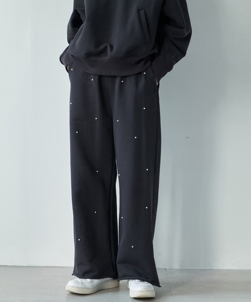 phlannel フランネル　スウェットパンツ セール】デニム風ルーズシルエットパンツ（スウェットパンツ