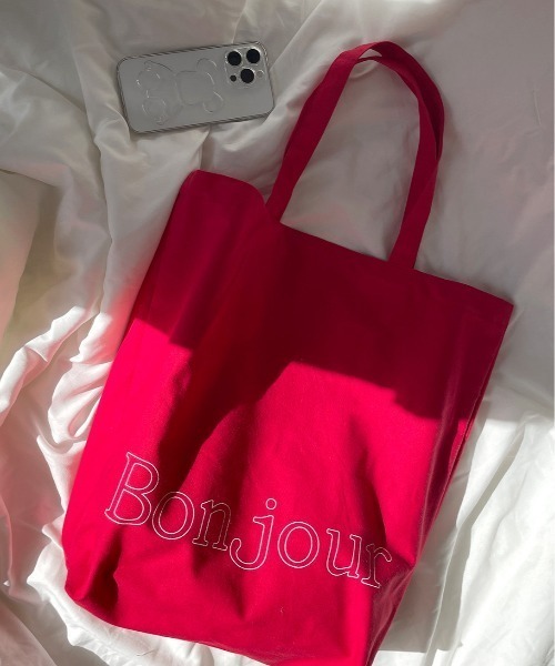 Vipoa(ヴィポア)の「Bonjour logo tote(トートバッグ・レディース・レッド/ピンク/ホワイト/イエロー・FREE)」の9枚目の写真