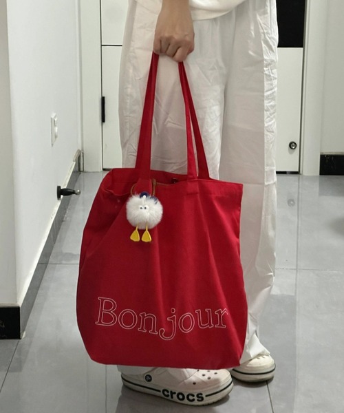 Vipoa(ヴィポア)の「Bonjour logo tote(トートバッグ・レディース・レッド/ピンク/ホワイト/イエロー・FREE)」の12枚目の写真