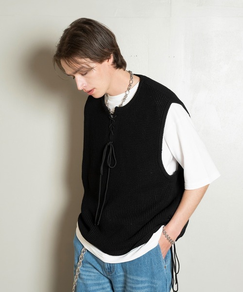 Forte（フォルテ）（フォルテ）の「West Side Modern Summer Mesh Vest/ウエストサイドモダンサマーメッシュベスト/ローゲージ/洗える（タンクトップ・メンズ・ブラウン/ブラック・LARGE/MEDIUM）」の10枚目の写真