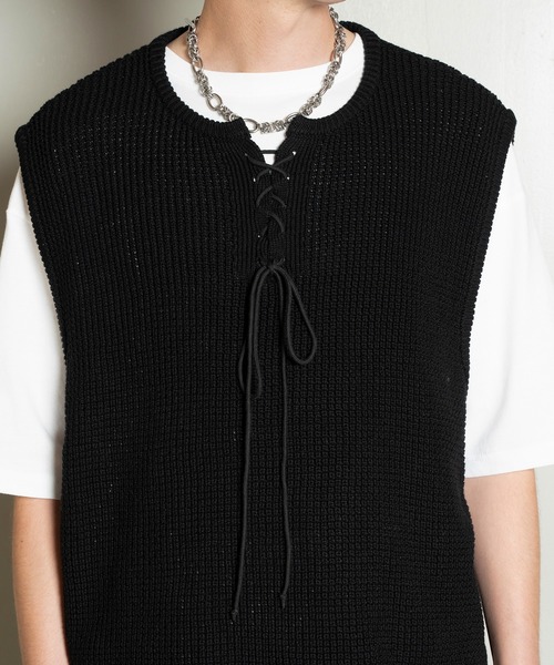 Forte（フォルテ）（フォルテ）の「West Side Modern Summer Mesh Vest/ウエストサイドモダンサマーメッシュベスト/ローゲージ/洗える（タンクトップ・メンズ・ブラウン/ブラック・LARGE/MEDIUM）」の16枚目の写真