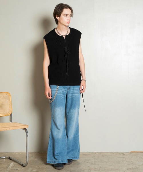 Forte（フォルテ）（フォルテ）の「West Side Modern Summer Mesh Vest/ウエストサイドモダンサマーメッシュベスト/ローゲージ/洗える（タンクトップ・メンズ・ブラウン/ブラック・LARGE/MEDIUM）」の12枚目の写真