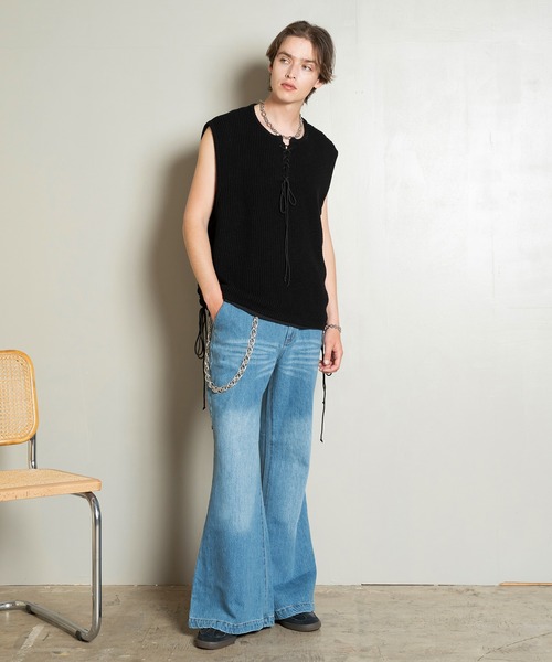 Forte（フォルテ）（フォルテ）の「West Side Modern Summer Mesh Vest/ウエストサイドモダンサマーメッシュベスト/ローゲージ/洗える（タンクトップ・メンズ・ブラウン/ブラック・LARGE/MEDIUM）」の7枚目の写真