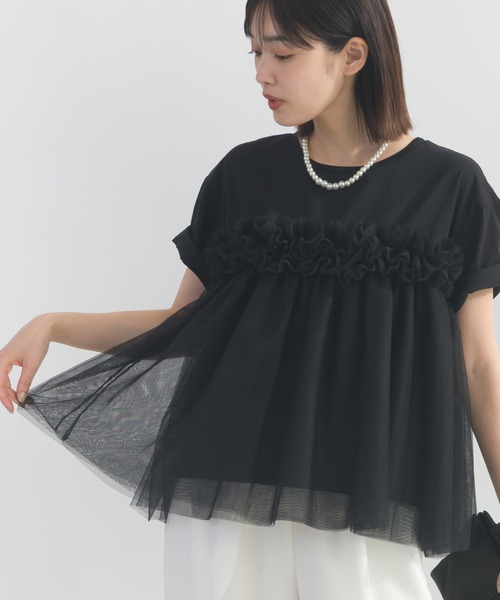 PICCIN PERLA(ピッチンペルラ)の「ティンカープルオーバー(Tシャツ/カットソー・レディース・ブラック/オフホワイト・M)」の2枚目の写真