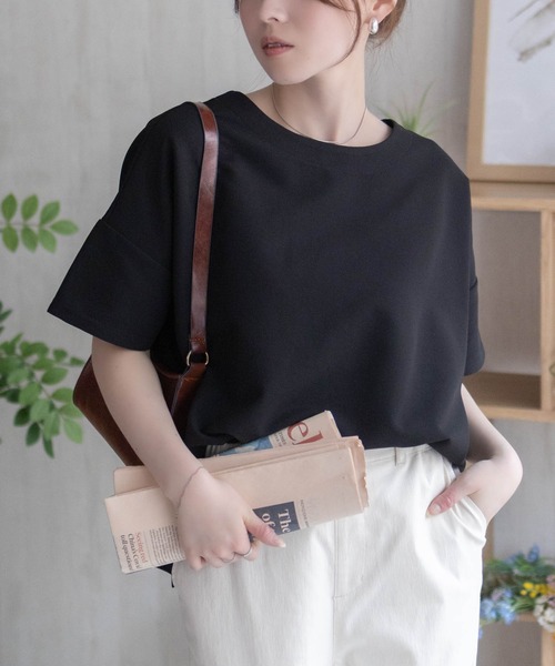 NAVY(ネイビー)の「NAVY SARARI ミニワッフルスリットプルオーバー(Tシャツ/カットソー・レディース・グレー/ベージュ/ブラック・M/L)」の6枚目の写真