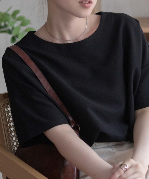 NAVY(ネイビー)の「NAVY SARARI ミニワッフルスリットプルオーバー(Tシャツ/カットソー・レディース・グレー/ベージュ/ブラック・M/L)」の7枚目の写真