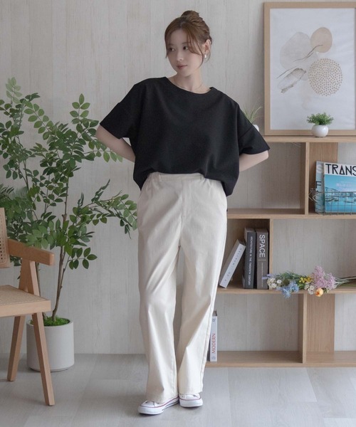 NAVY(ネイビー)の「NAVY SARARI ミニワッフルスリットプルオーバー(Tシャツ/カットソー・レディース・グレー/ベージュ/ブラック・M/L)」の9枚目の写真