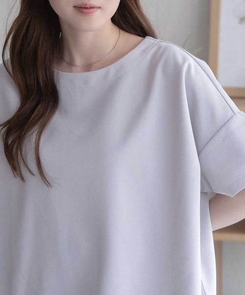 NAVY(ネイビー)の「NAVY SARARI ミニワッフルスリットプルオーバー(Tシャツ/カットソー・レディース・グレー/ベージュ/ブラック・M/L)」の10枚目の写真