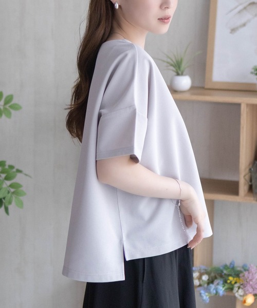 NAVY(ネイビー)の「NAVY SARARI ミニワッフルスリットプルオーバー(Tシャツ/カットソー・レディース・グレー/ベージュ/ブラック・M/L)」の11枚目の写真