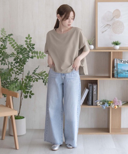 NAVY(ネイビー)の「NAVY SARARI ミニワッフルスリットプルオーバー(Tシャツ/カットソー・レディース・グレー/ベージュ/ブラック・M/L)」の21枚目の写真