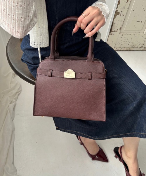 my twilight（マイトワイライト）の「mytwilight PARISモチーフ サイドベルトバッグ（ハンドバッグ・レディース・ボルドー/ベージュ/アイボリー/ブラック・FREE）」の4枚目の写真