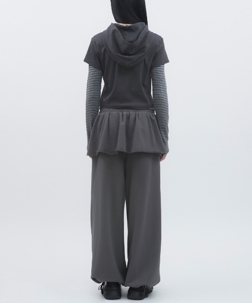 セール】【TUOMIO】DOUBLE WAIST SKIRT SWEATPANTS（スウェット