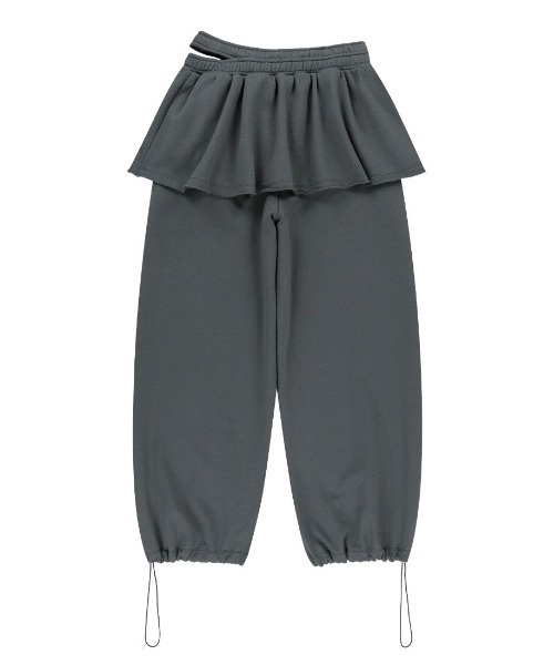 セール】【TUOMIO】DOUBLE WAIST SKIRT SWEATPANTS（スウェット