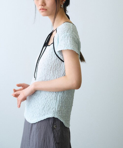 CODE A(コードエー)の「femi cut pullover(Tシャツ/カットソー・レディース・オフホワイト/ブラック/サックスブルー/パープル・00)」の10枚目の写真