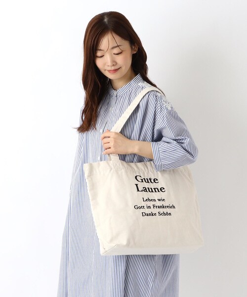 one'sterrace(ワンズテラス)の「SE ロゴ刺繍 ラージトート(トートバッグ・レディース・ブラック系8/ネイビー系5/アイボリー系8・99)」の9枚目の写真