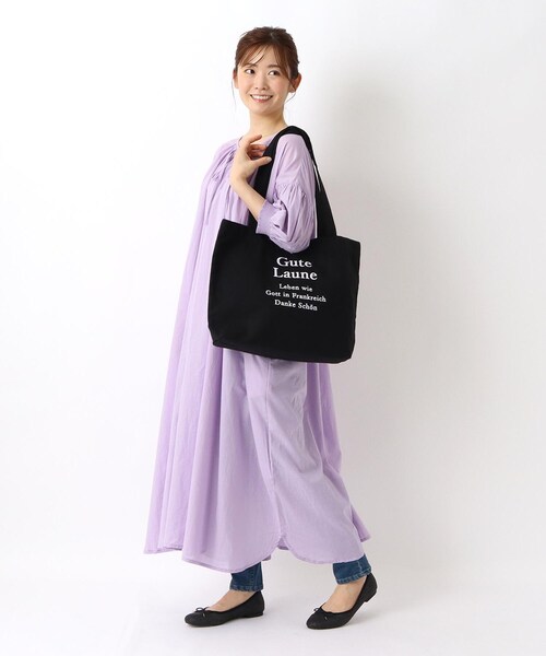 one'sterrace(ワンズテラス)の「SE ロゴ刺繍 ラージトート(トートバッグ・レディース・ブラック系8/ネイビー系5/アイボリー系8・99)」の6枚目の写真