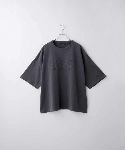 Loose/ルース(ルース)の「ヴィンテージ ダメージ立体ロゴTシャツ(Tシャツ/カットソー・メンズ・レッド/チャコールグレー/オフホワイト/ブルー・S/M/L)」の5枚目の写真