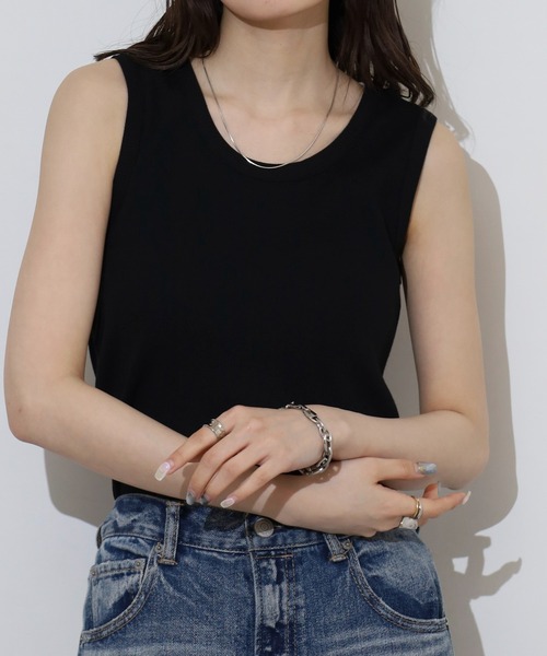 ACE(エース)の「テレコタンク(タンクトップ・メンズ・ホワイト/ブラック・LL/L/M)」の2枚目の写真