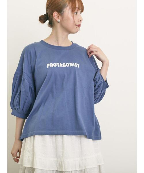 Samansa Mos2（サマンサ モスモス）の「プリントアソートパフスリーブカットソー（Tシャツ/カットソー・レディース・ベージュ/オフホワイト/ブルー/チャコールグレー・F）」の4枚目の写真