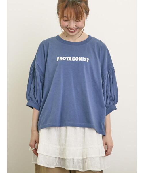 Samansa Mos2（サマンサ モスモス）の「プリントアソートパフスリーブカットソー（Tシャツ/カットソー・レディース・ベージュ/オフホワイト/ブルー/チャコールグレー・F）」の13枚目の写真