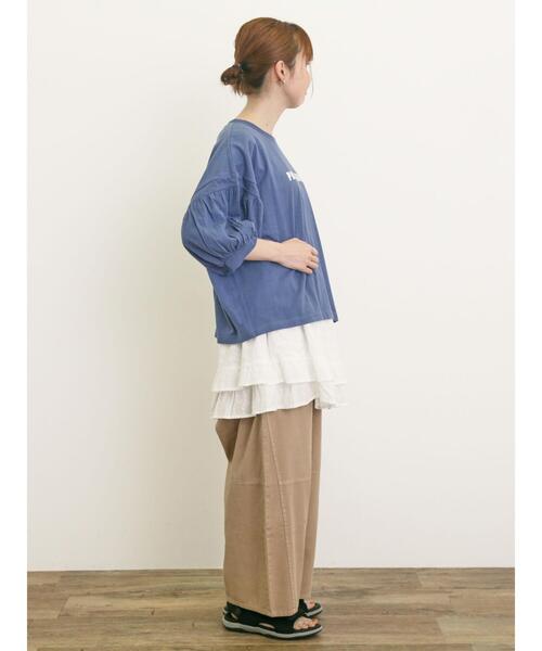 Samansa Mos2（サマンサ モスモス）の「プリントアソートパフスリーブカットソー（Tシャツ/カットソー・レディース・ベージュ/オフホワイト/ブルー/チャコールグレー・F）」の15枚目の写真