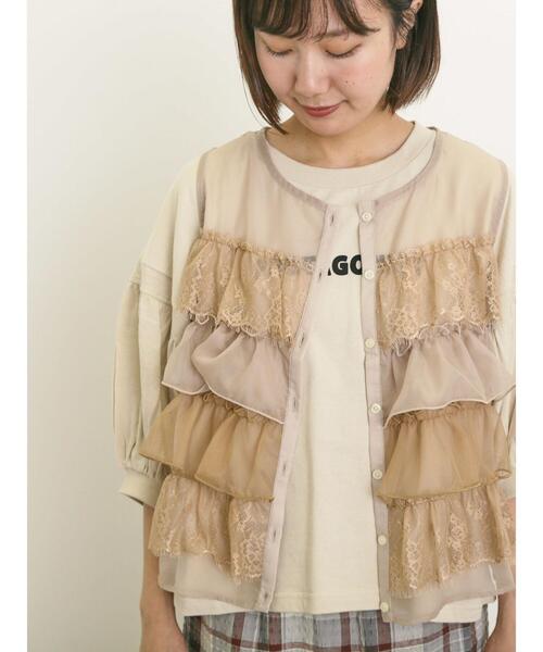 Samansa Mos2（サマンサ モスモス）の「プリントアソートパフスリーブカットソー（Tシャツ/カットソー・レディース・ベージュ/オフホワイト/ブルー/チャコールグレー・F）」の19枚目の写真