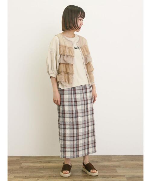 Samansa Mos2（サマンサ モスモス）の「プリントアソートパフスリーブカットソー（Tシャツ/カットソー・レディース・ベージュ/オフホワイト/ブルー/チャコールグレー・F）」の21枚目の写真