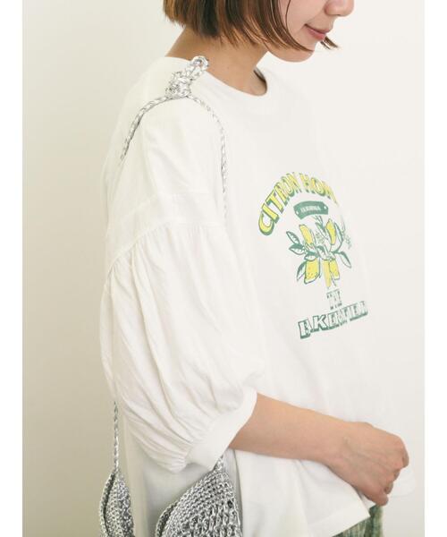 Samansa Mos2（サマンサ モスモス）の「プリントアソートパフスリーブカットソー（Tシャツ/カットソー・レディース・ベージュ/オフホワイト/ブルー/チャコールグレー・F）」の22枚目の写真