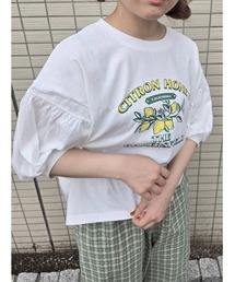 Samansa Mos2 | プリントアソートパフスリーブカットソー(Tシャツ/カットソー)